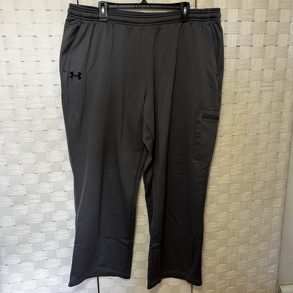 Under Armour Fleece Pants Gray Loose Fit Athletic Training 2XL